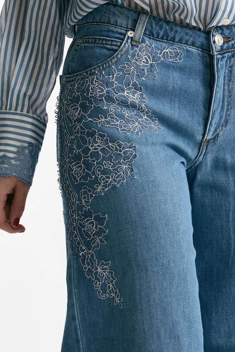 Jeans con applicazioni in pizzo women Ermanno firenze - 6