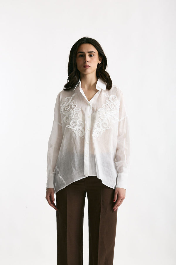 Camicia in ramie bianco women Ermanno firenze