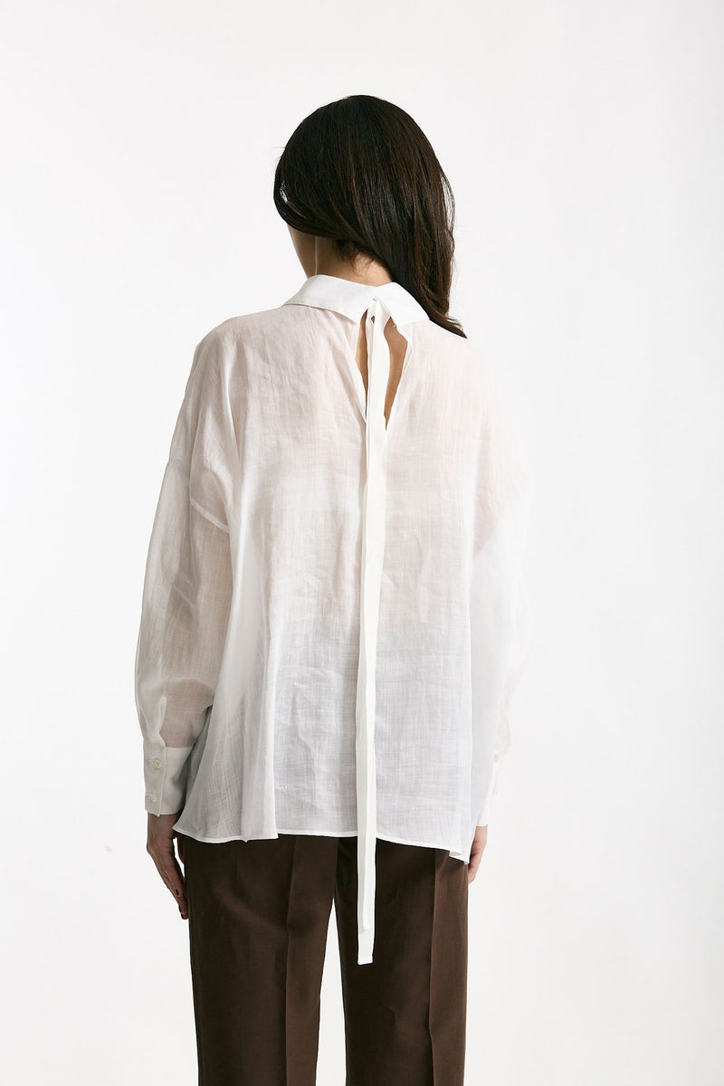 Camicia in ramie bianco women Ermanno firenze - 3