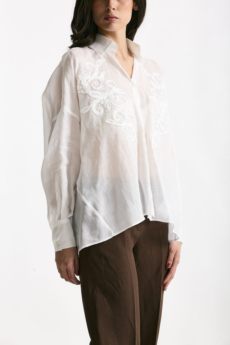 Camicia in ramie bianco women Ermanno firenze - 1
