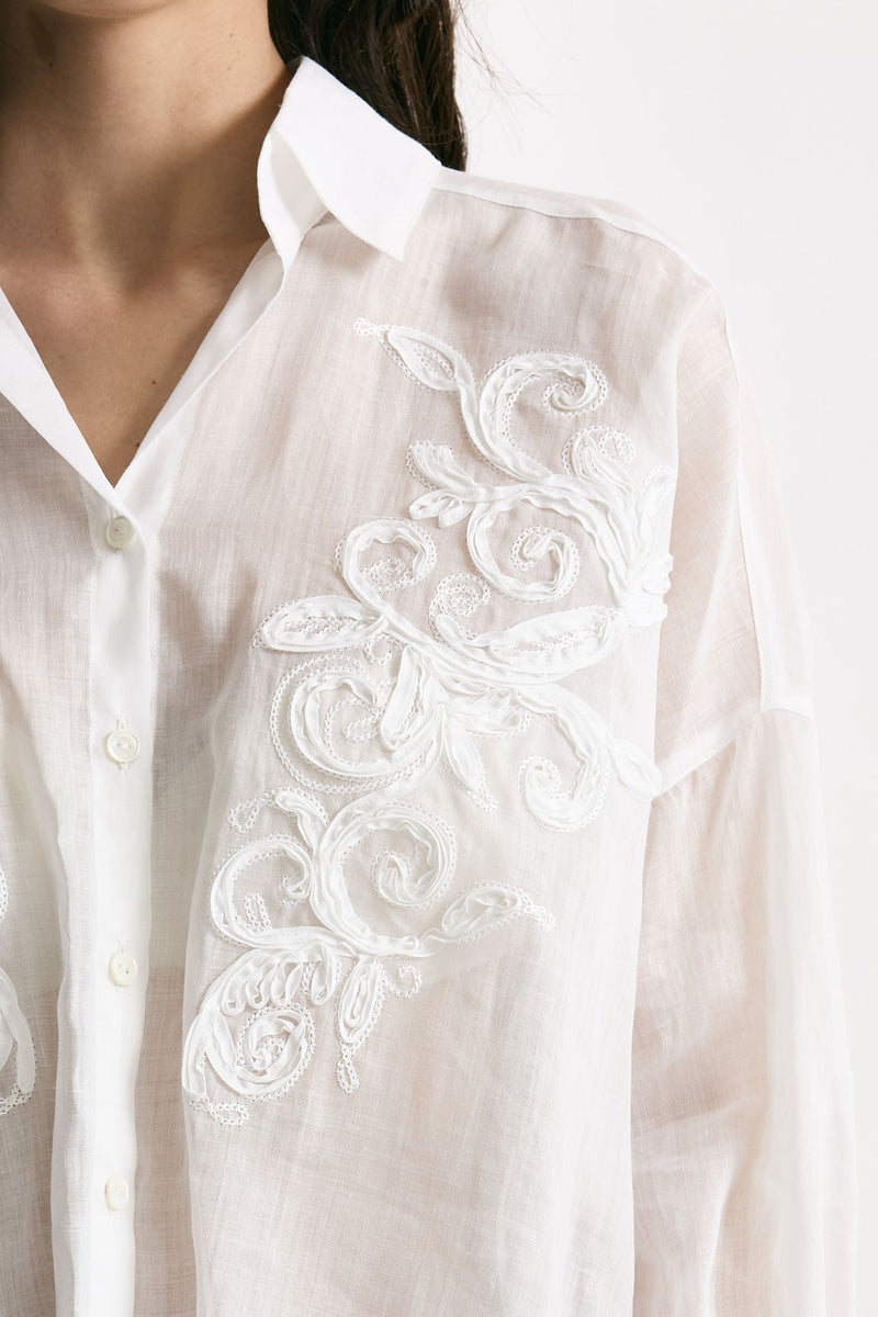 Camicia in ramie bianco women Ermanno firenze - 4