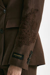 Giacca slim in lino e viscosa marrone women Ermanno firenze - 7