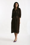 Abito midi in lino e viscosa marrone women Ermanno firenze - 2