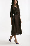 Abito midi in lino e viscosa marrone women Ermanno firenze - 1