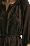 Abito midi in lino e viscosa marrone women Ermanno firenze - 4