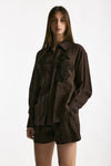 Camicia in lino e viscosa marrone women Ermanno firenze - 1