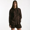 Camicia in lino e viscosa marrone women Ermanno firenze - 6