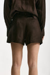 Shorts in lino e viscosa marrone women Ermanno firenze - 4