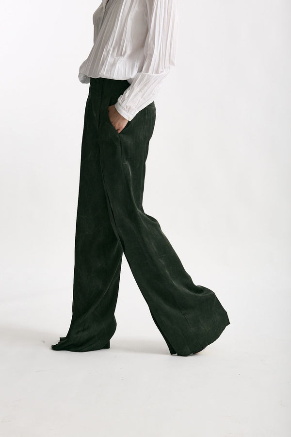 Pantalone fluido verdone slavato women Seafarer