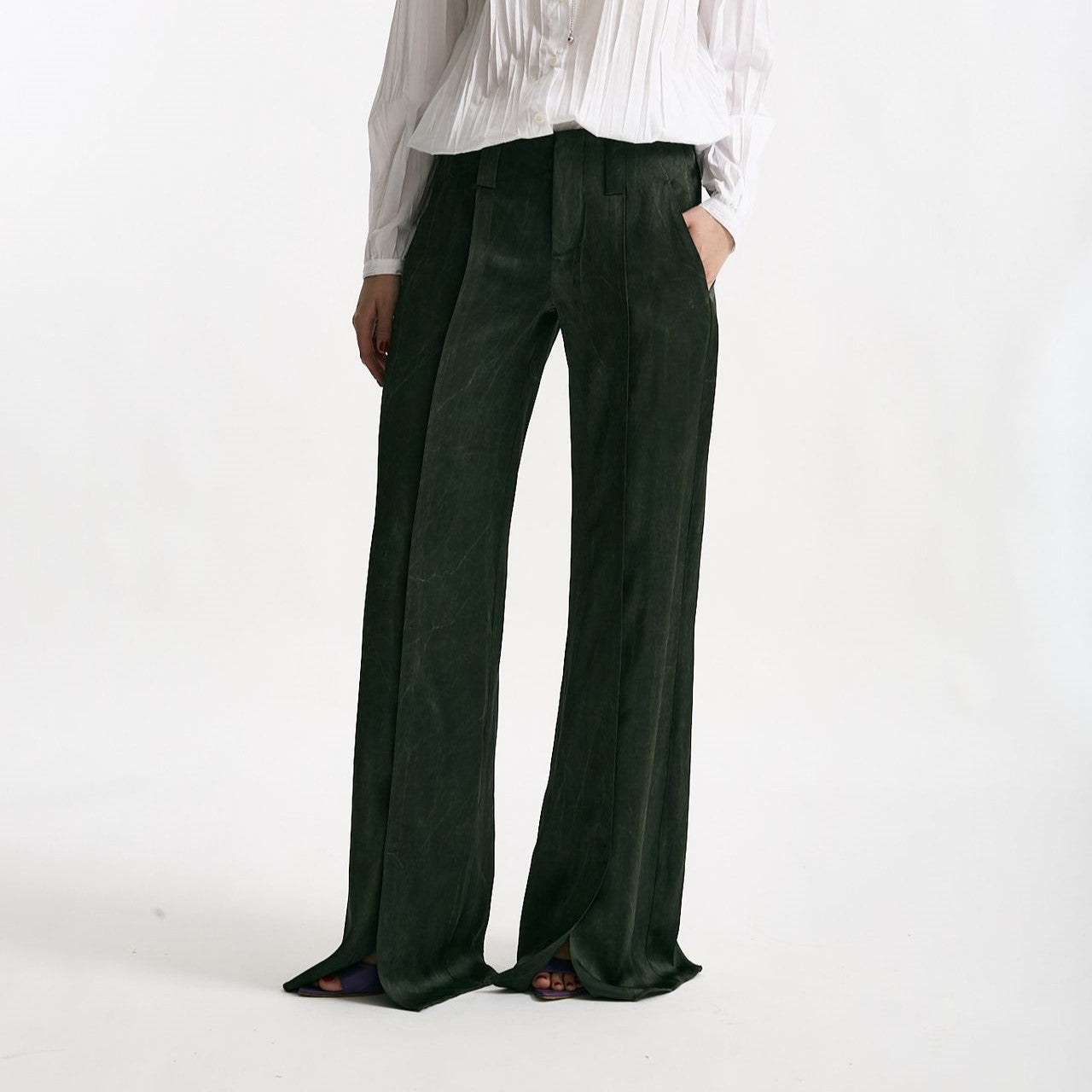 Pantalone fluido verdone slavato women Seafarer - 7