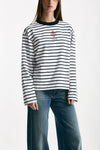 T-shirt girocollo rigata bianca e blu women Seafarer - 4
