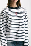 T-shirt girocollo rigata bianca e blu women Seafarer - 5