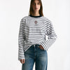 T-shirt girocollo rigata bianca e blu women Seafarer - 6
