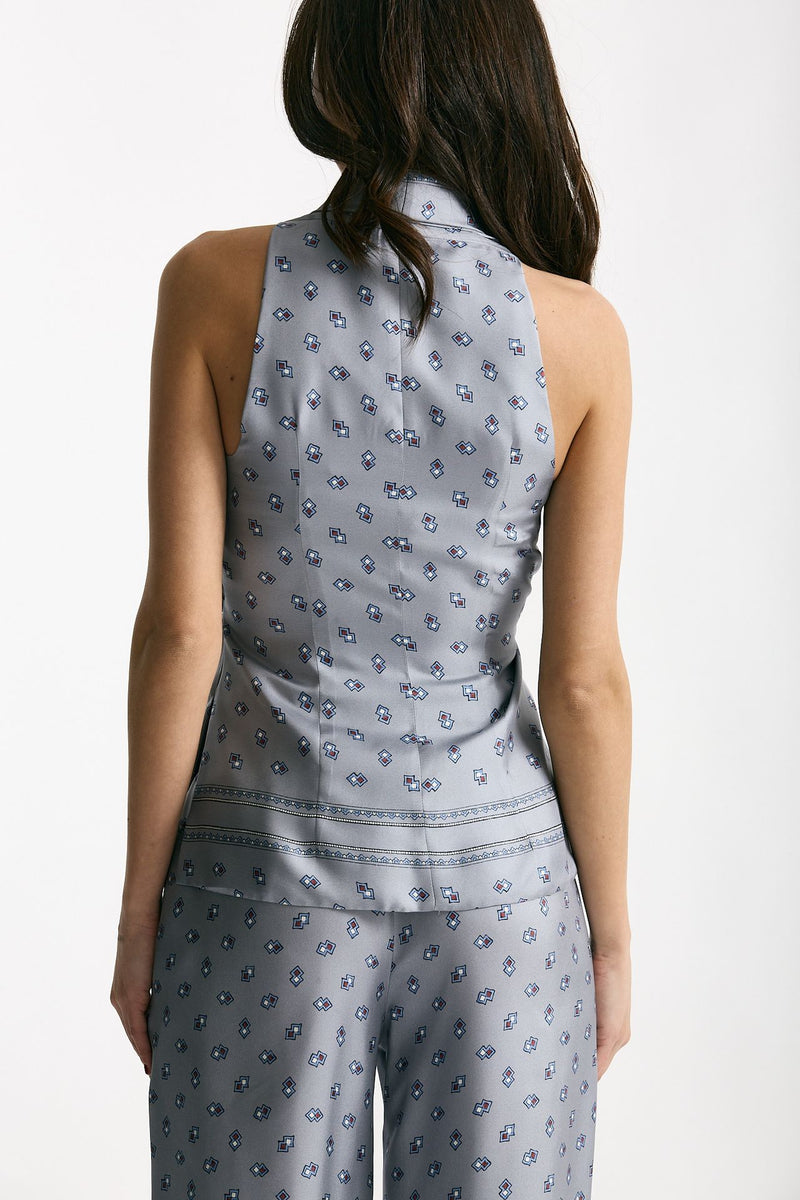 Top in micro-fantasia azzurro women Seafarer - 3