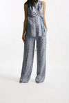 Pantalone fluido microfantasia azzurro women Seafarer - 2