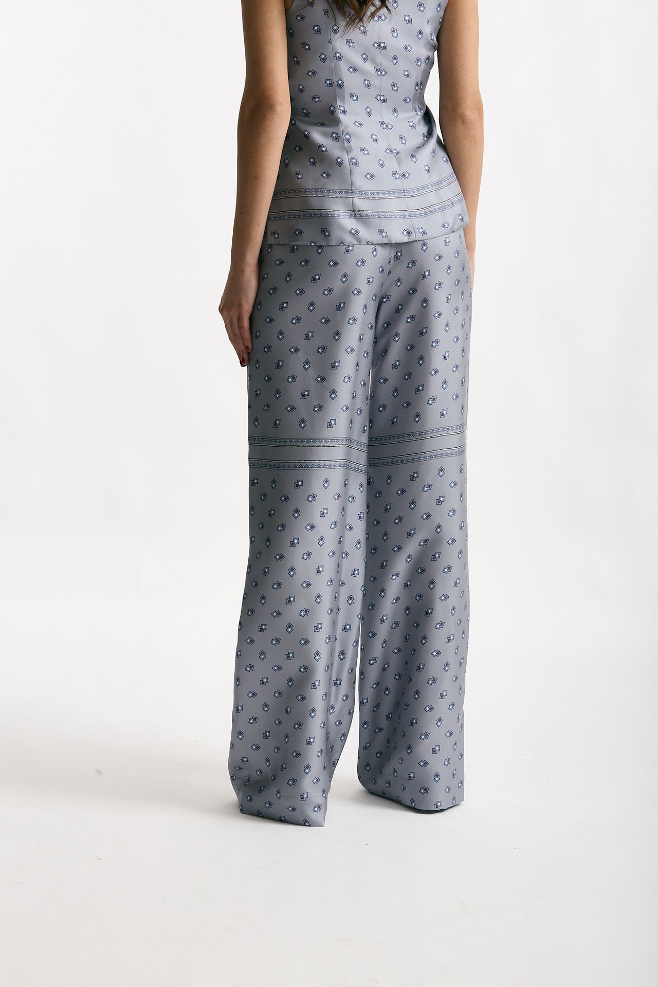 Pantalone fluido microfantasia azzurro women Seafarer - 3