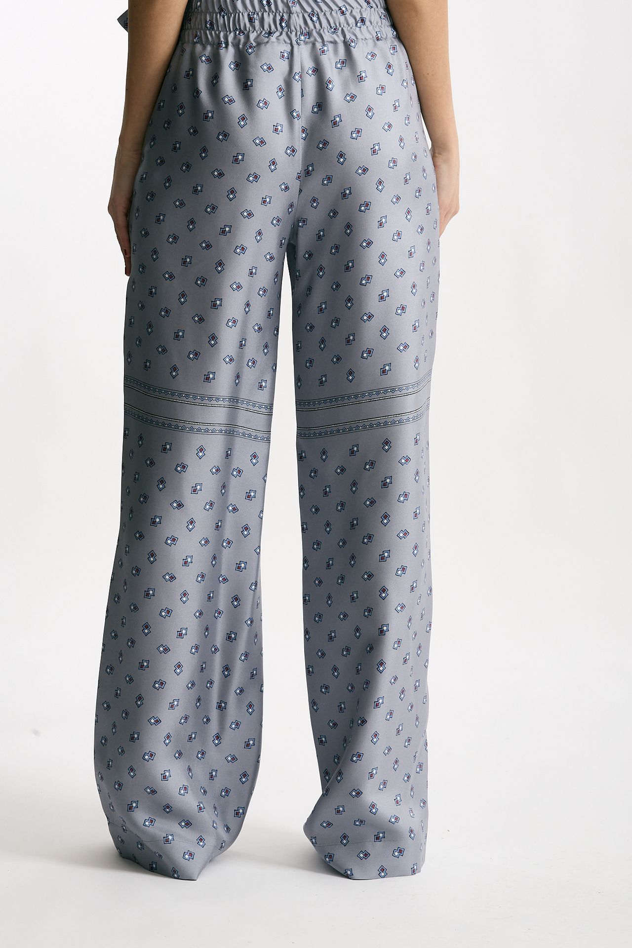 Pantalone fluido microfantasia azzurro women Seafarer - 7