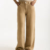 Jeans in lino CARMEN Vita alta cammello women Siviglia - 7