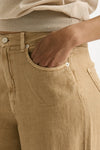 Jeans in lino CARMEN Vita alta cammello women Siviglia - 5