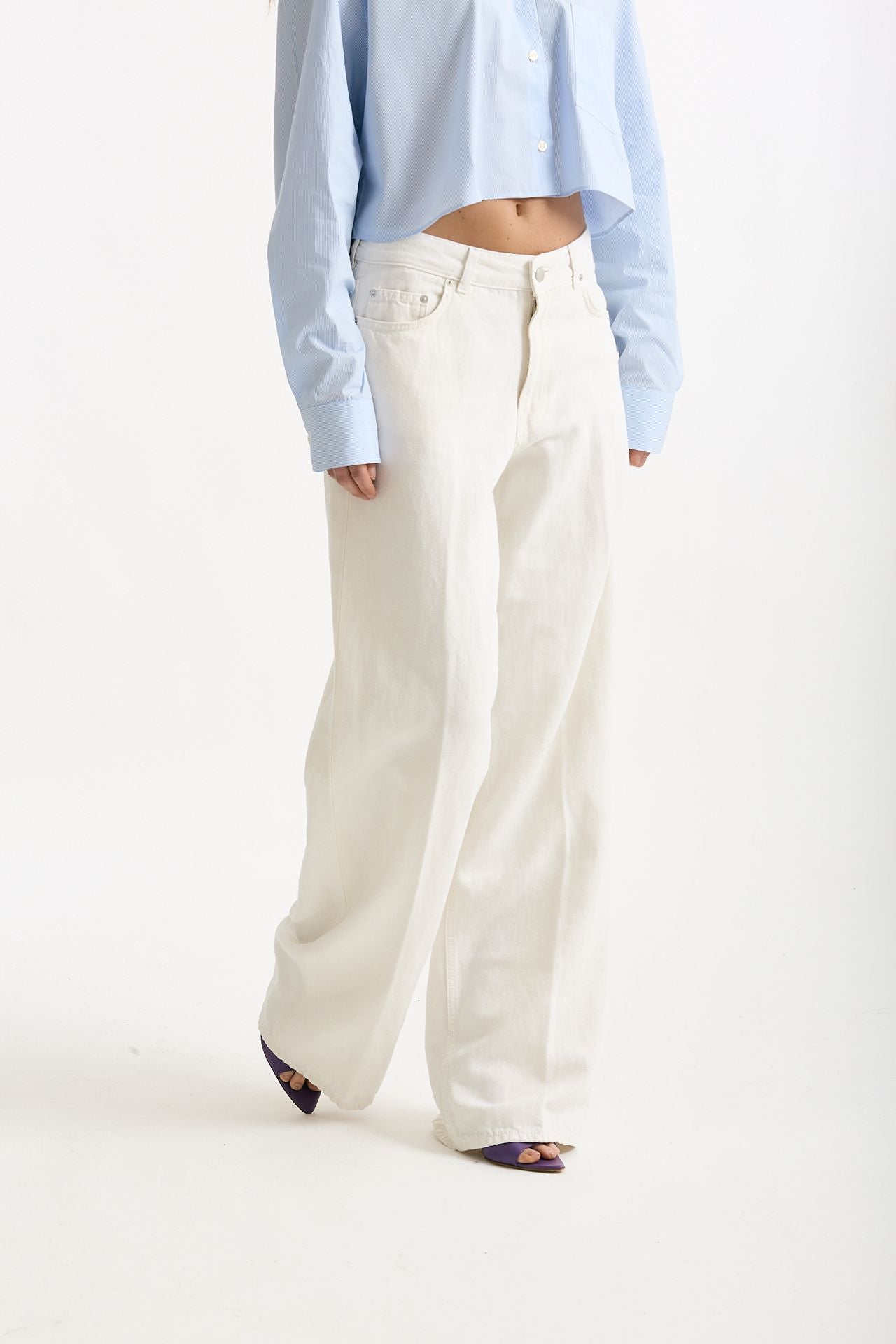 Jeans ANNA palazzo bianco women Siviglia - 1
