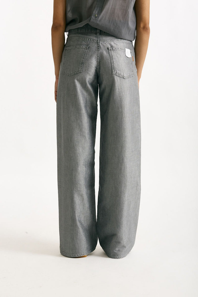 Jeans ANNA palazzo grigio laminato women Siviglia - 3