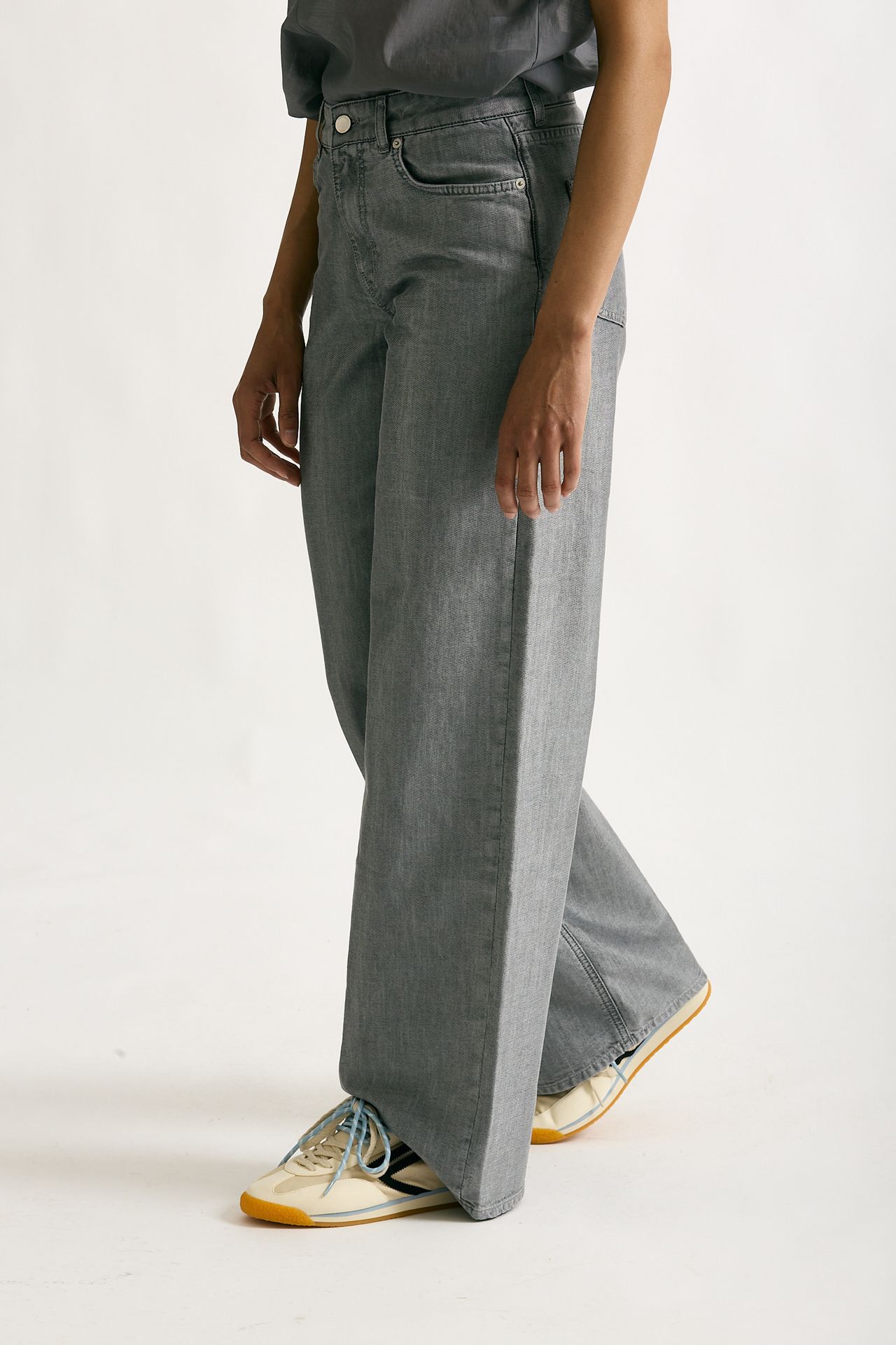 Jeans ANNA palazzo grigio laminato women Siviglia - 4