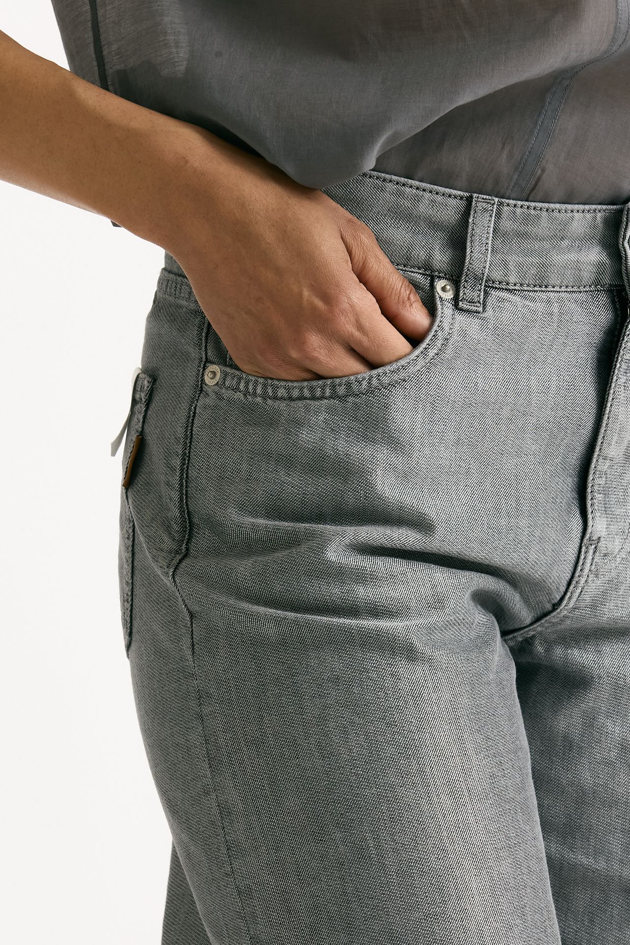Jeans ANNA palazzo grigio laminato women Siviglia - 5