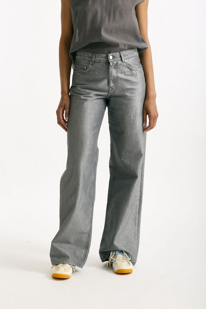 Jeans ANNA palazzo grigio laminato women Siviglia - 1