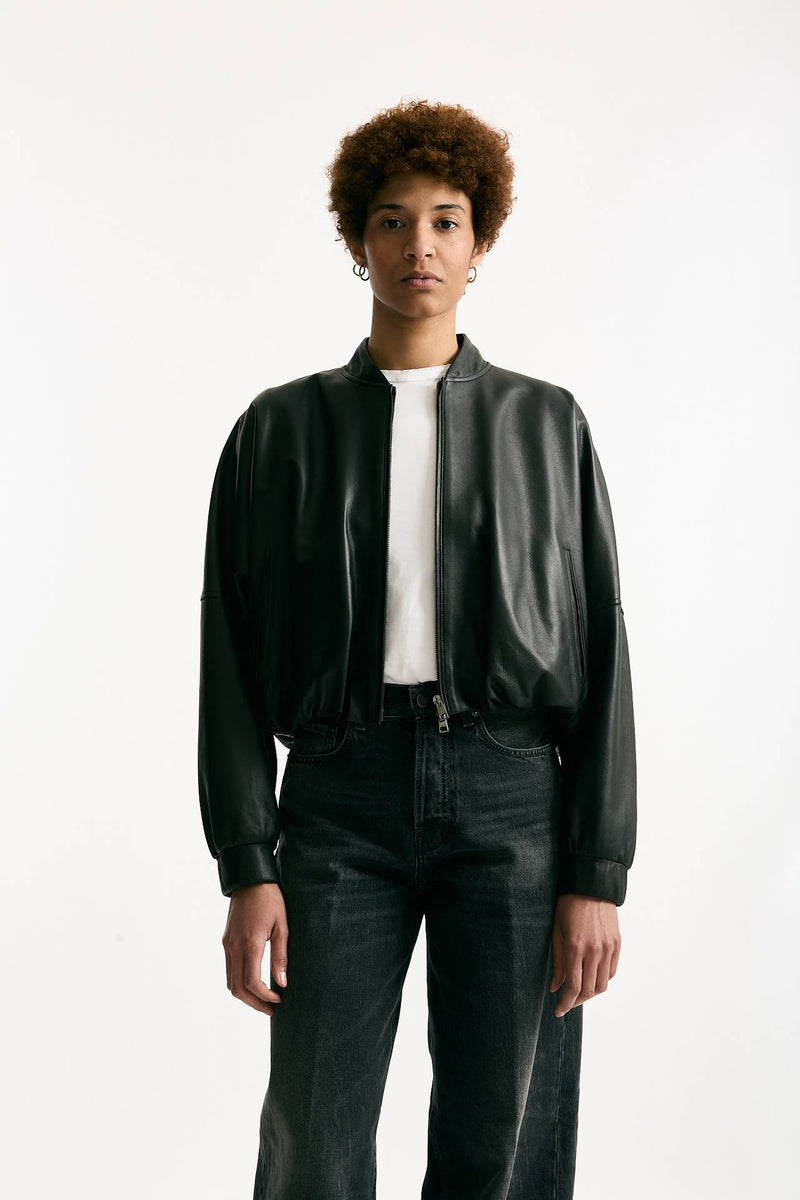 Bomber crop in pelle nero women Myskin - 3