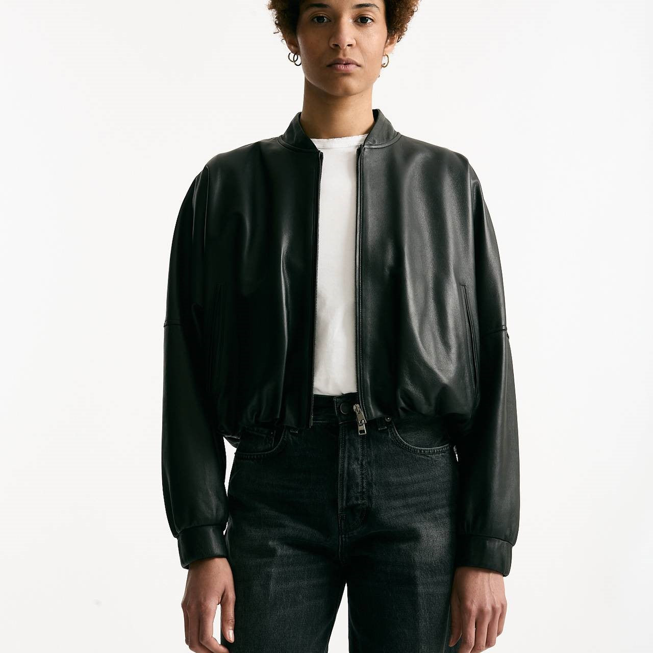Bomber crop in pelle nero women Myskin - 9