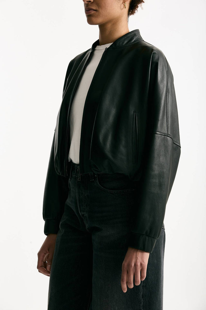 Bomber crop in pelle nero women Myskin - 5
