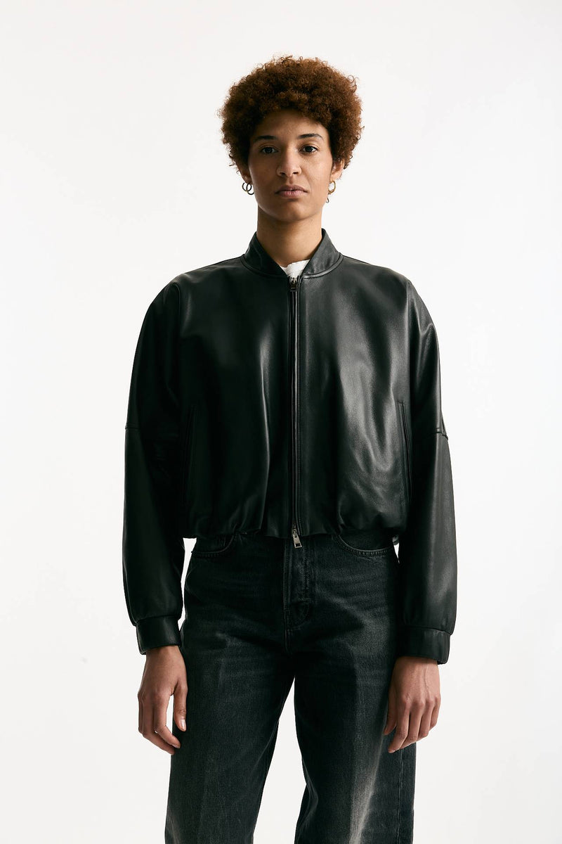 Bomber crop in pelle nero women Myskin - 6