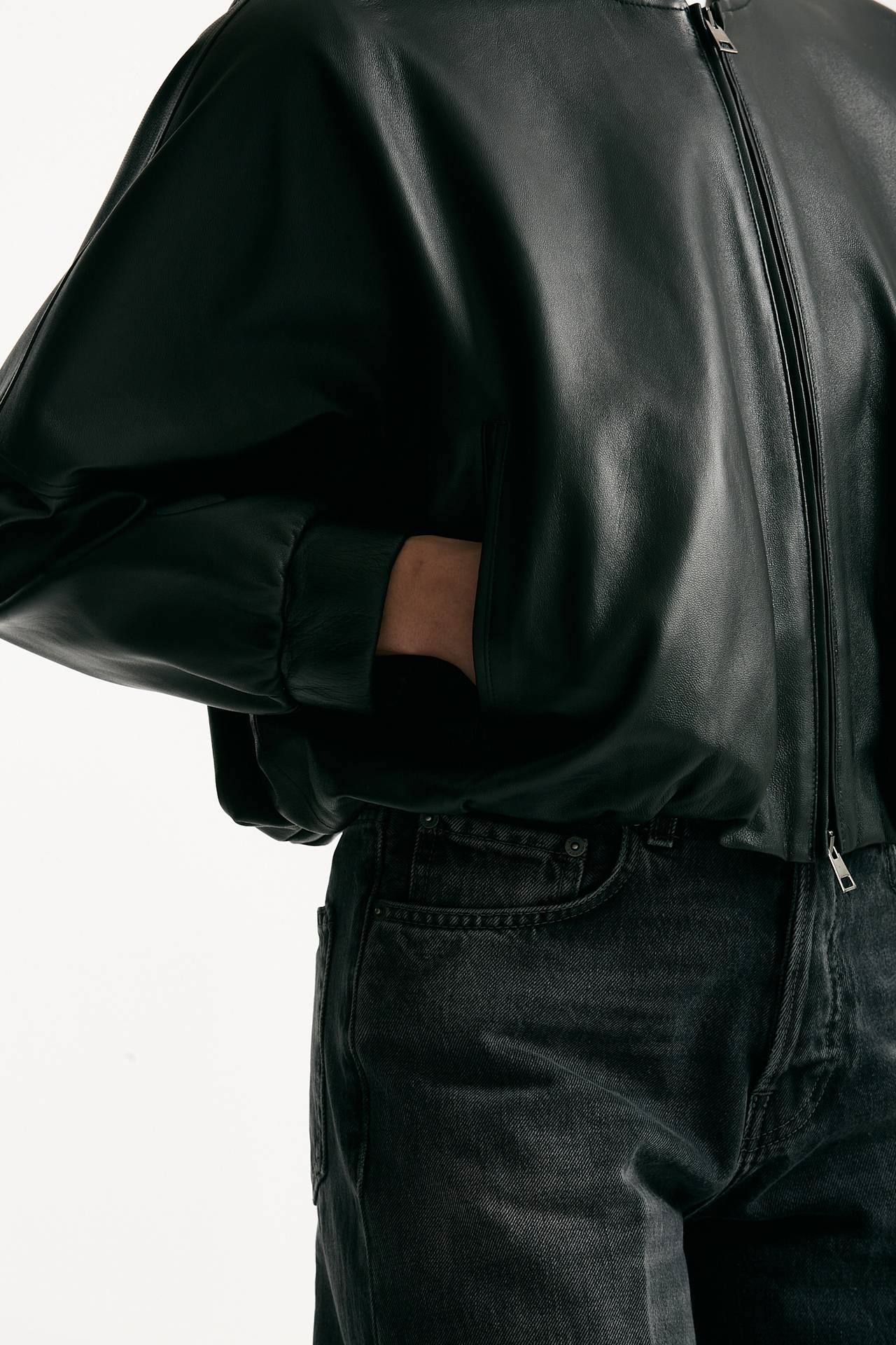Bomber crop in pelle nero women Myskin - 7
