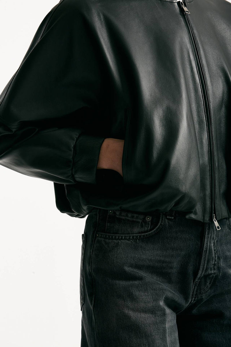 Bomber crop in pelle nero women Myskin - 7