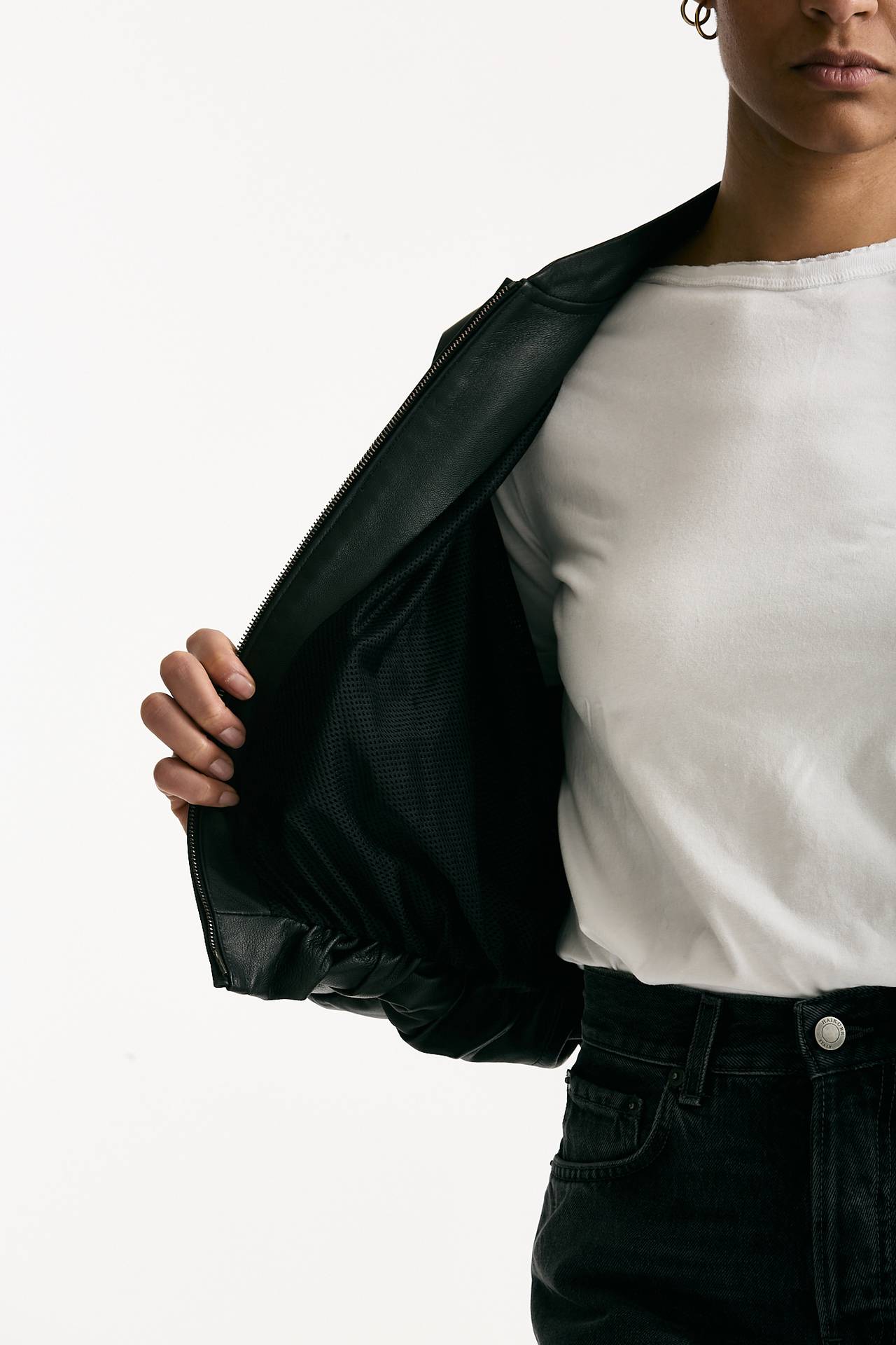 Bomber crop in pelle nero women Myskin - 8
