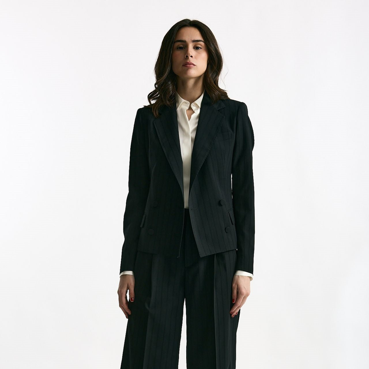 Tailleur gessato tinta su tinta JEMMA nero women Tagliatore - 7