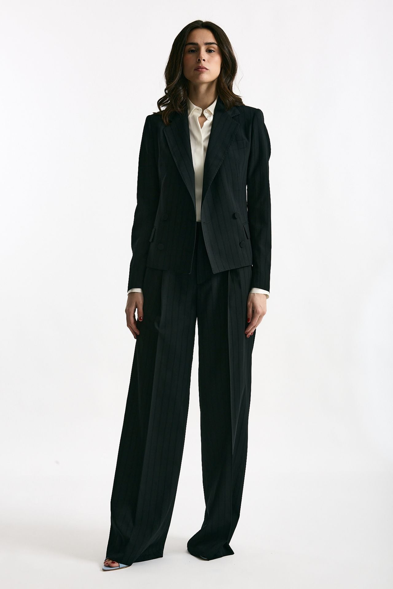 Tailleur gessato tinta su tinta JEMMA nero women Tagliatore - 1