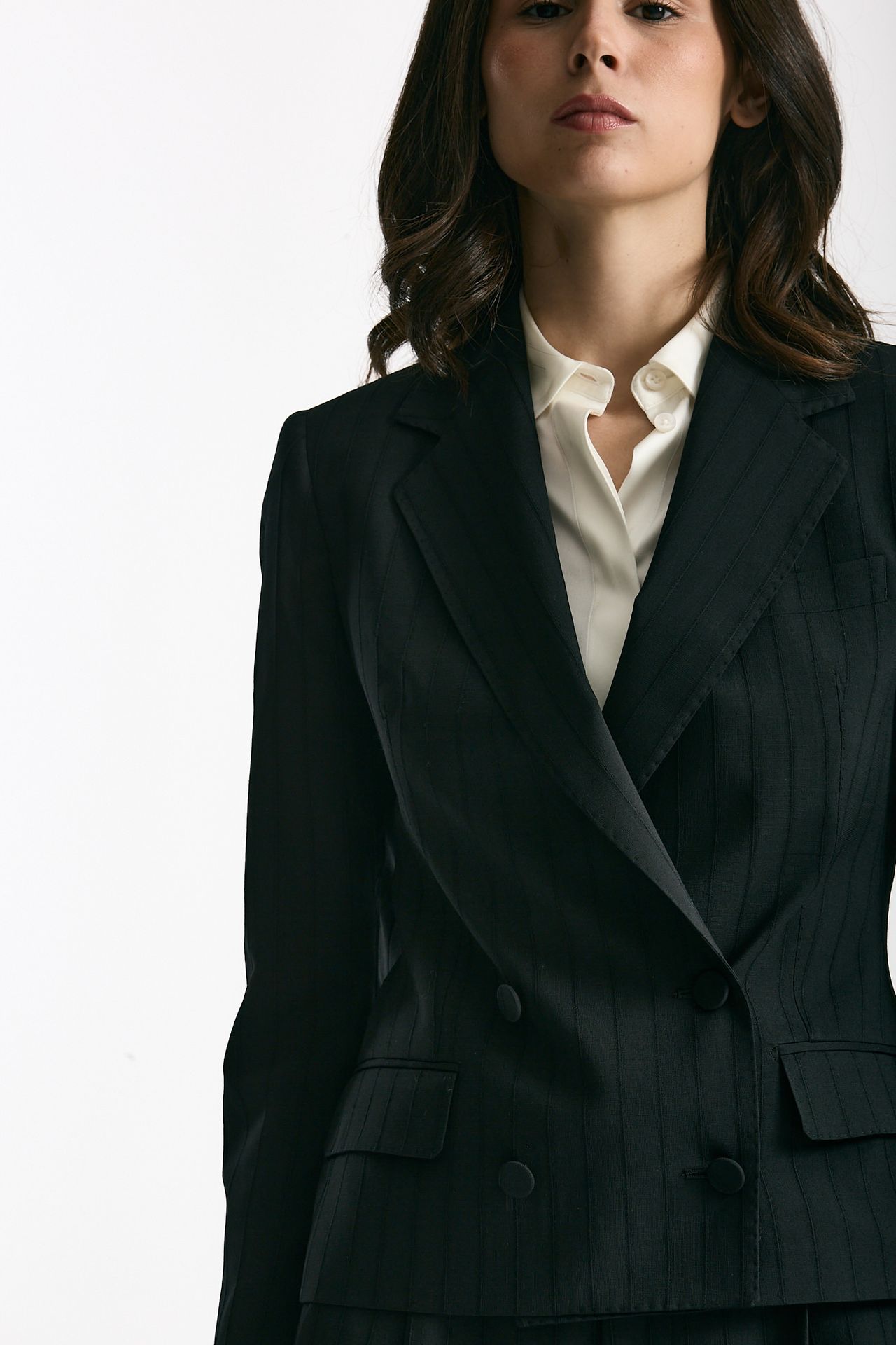 Tailleur gessato tinta su tinta JEMMA nero women Tagliatore - 5