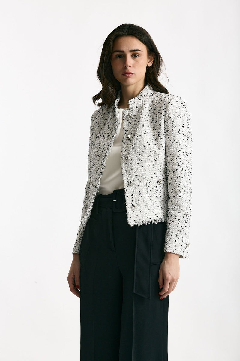 Giacca slim JEMMA lavorato bianco e nero women Tagliatore - 1