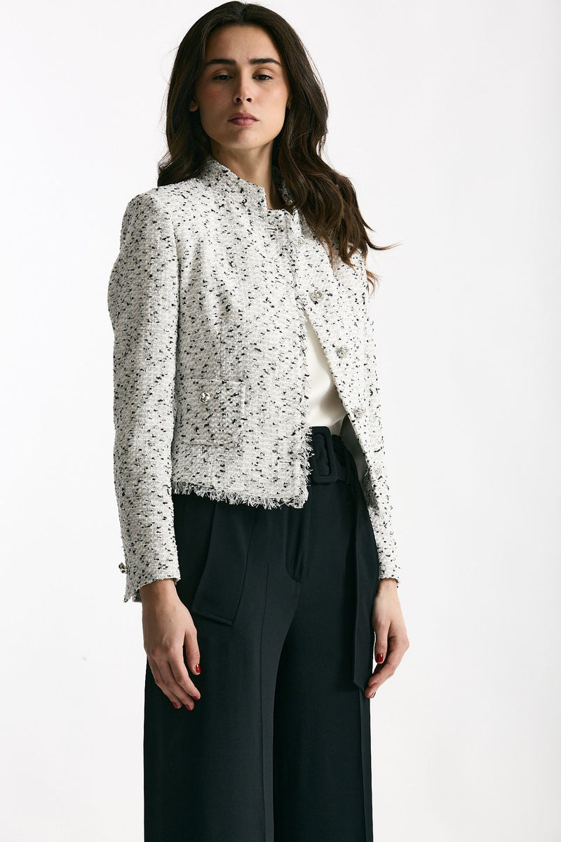 Giacca slim JEMMA lavorato bianco e nero women Tagliatore - 4