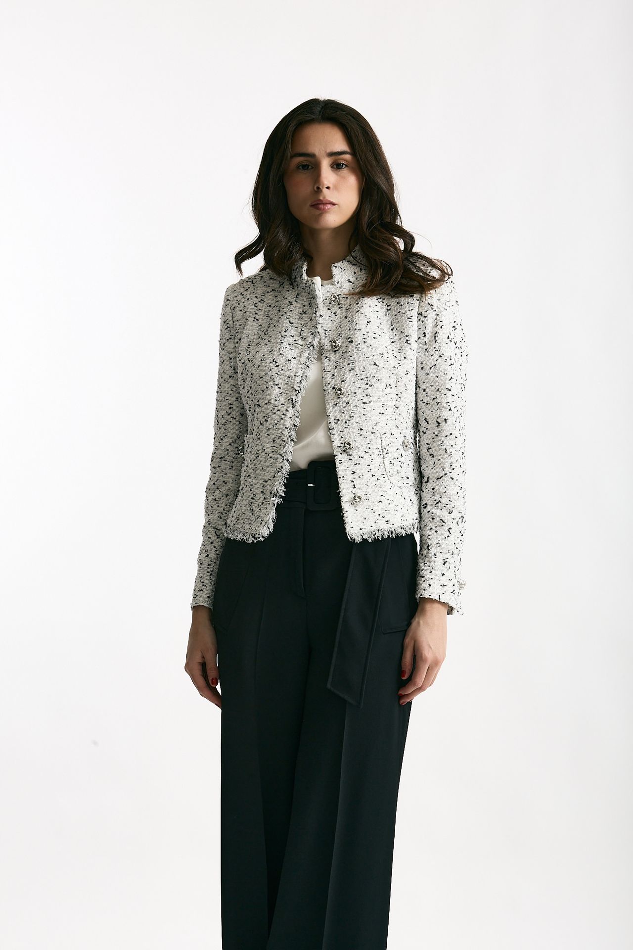 Giacca slim JEMMA lavorato bianco e nero women Tagliatore - 5