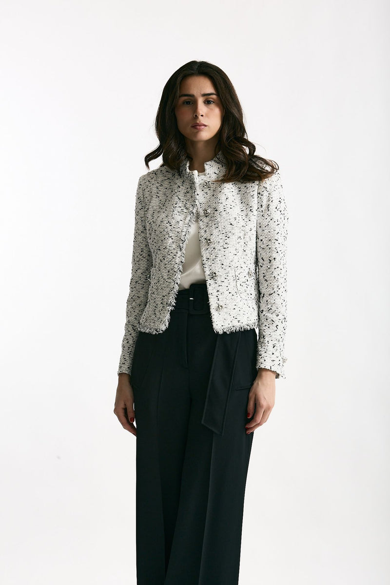 Giacca slim JEMMA lavorato bianco e nero women Tagliatore - 5