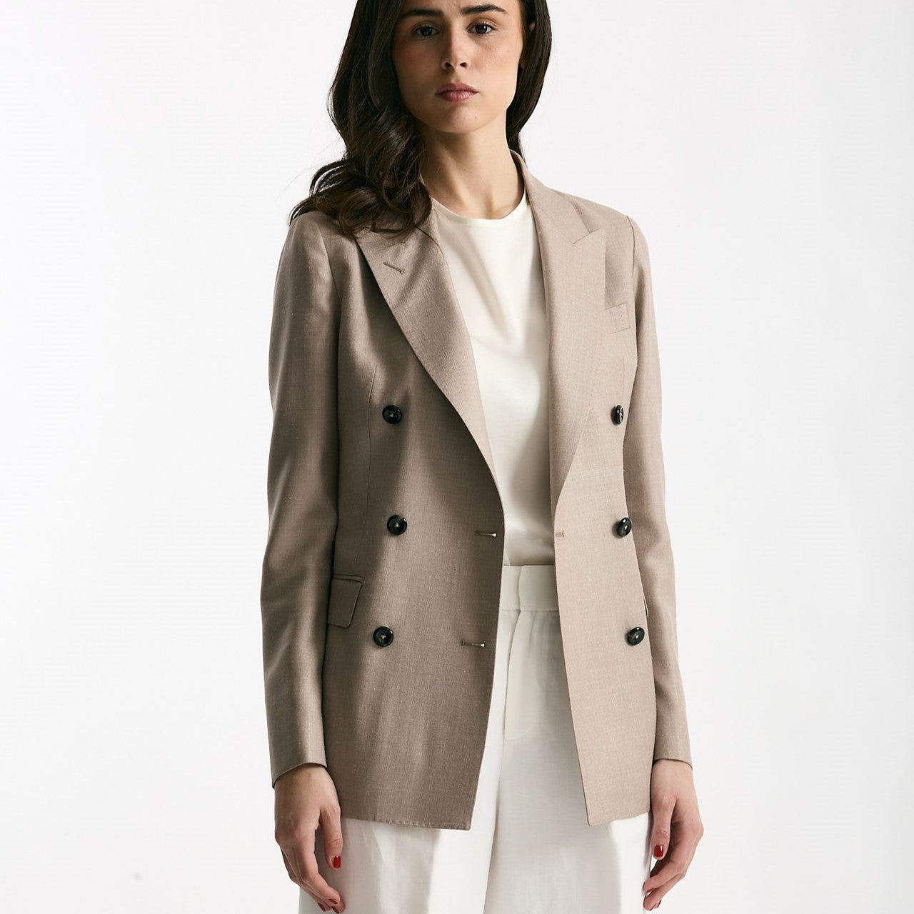 Blazer PARIGI in misto lana beige women Tagliatore - 7