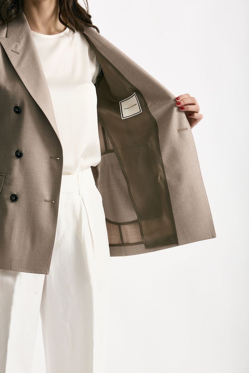 Blazer PARIGI in misto lana beige women Tagliatore - 6