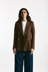 Blazer ROSI in viscosa e lino marrone women Tagliatore - 2