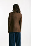 Blazer ROSI in viscosa e lino marrone women Tagliatore - 4