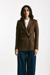 Blazer ROSI in viscosa e lino marrone women Tagliatore - 5