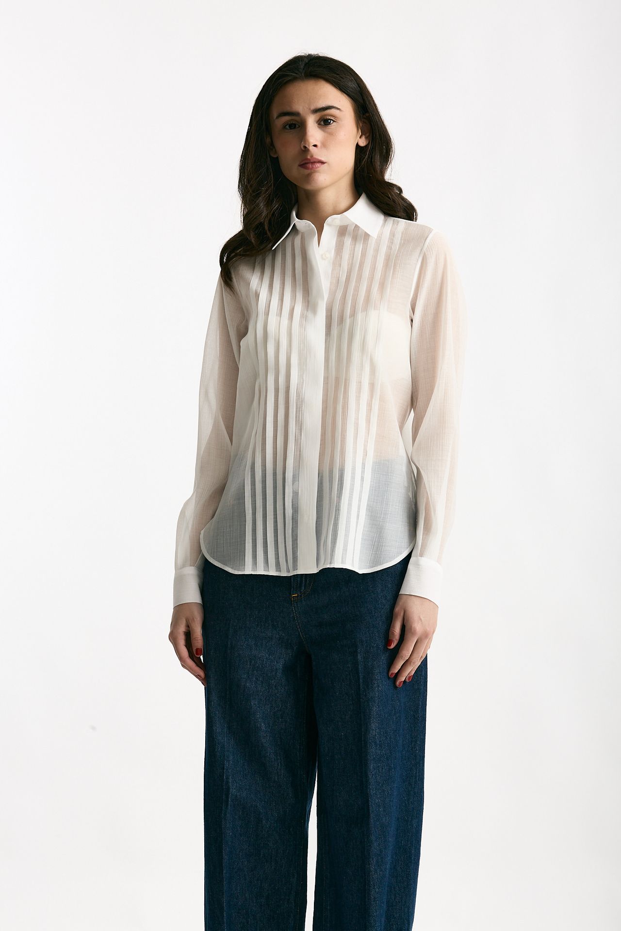 Camicia in lyocell bianco women Tagliatore - 3