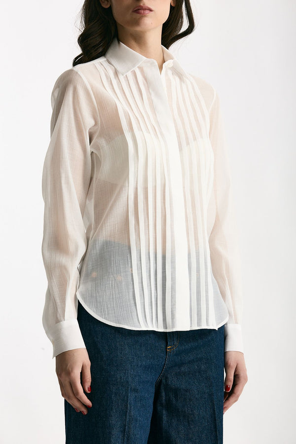 Camicia in lyocell bianco women Tagliatore