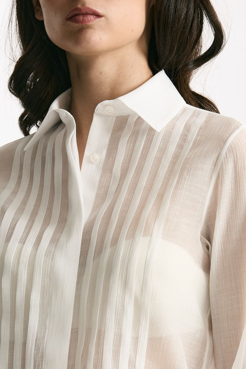 Camicia in lyocell bianco women Tagliatore - 5